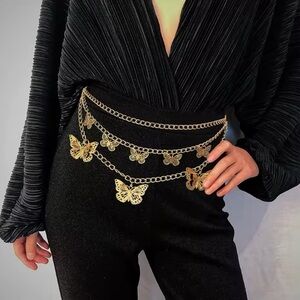 Gold Butterfly Chain Belt Body decoration